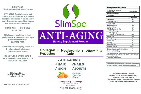 ANTI-AGING Beauty Supplement Powder NET WT 11 oz (300 g)-852