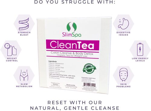 CleanTea Colon Cleanse & Body Detox Organic Tea for Weight Loss (30 Tea Bags)-1439